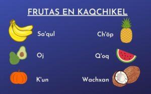 Frutas en kaqchikel (con su pronunciación)