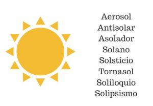 100 Palabras Derivadas de Sol