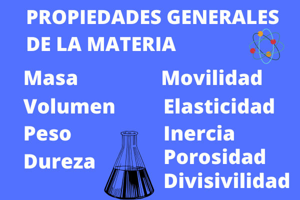 Cuáles son las propiedades generales de la materia? (Con jemplos)