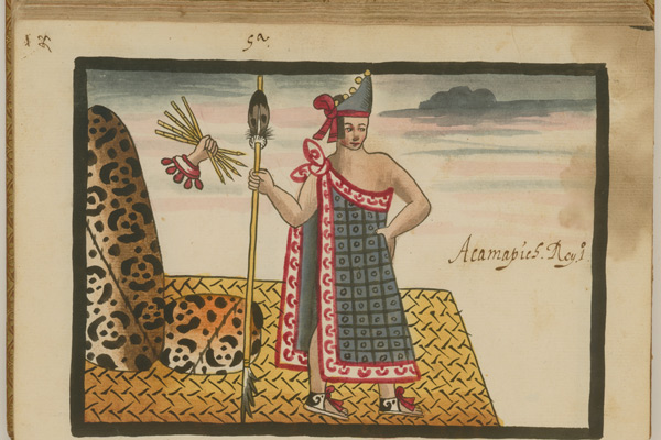 Acamapichtli fue el primer tlatoani. Fuente: John Carter Brown Library [Public domain], vía Wikimedia Commons.