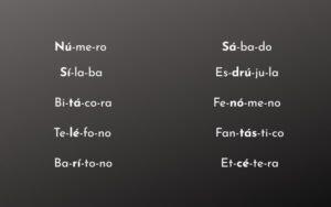 Palabras esdrújulas