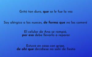 Oraciones consecutivas