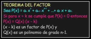 Teorema del factor: explicación, ejemplos, ejercicios