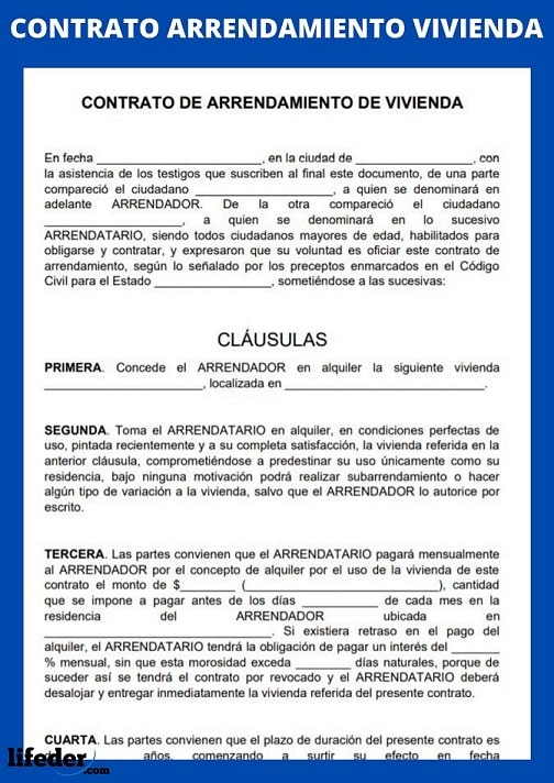 Contrato De Arrendamiento Ejemplos Y Formatos Word Y Pdf Para Imprimir ...