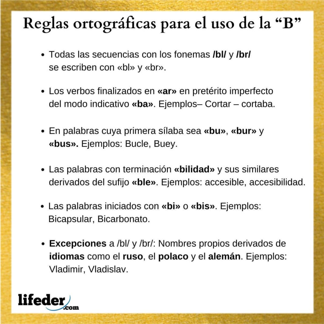 uso de la b y v reglas ortográficas