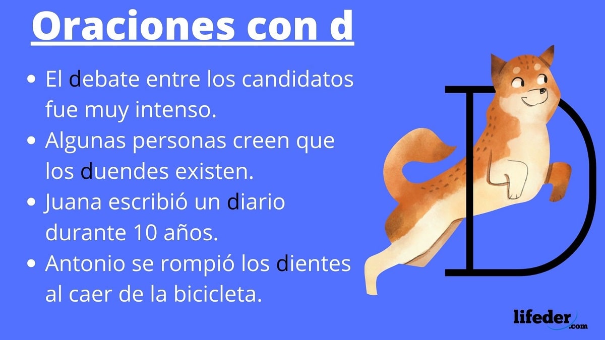 Oraciones con d: reglas y ejemplos