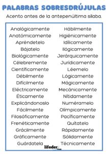 Palabras sobresdrújulas