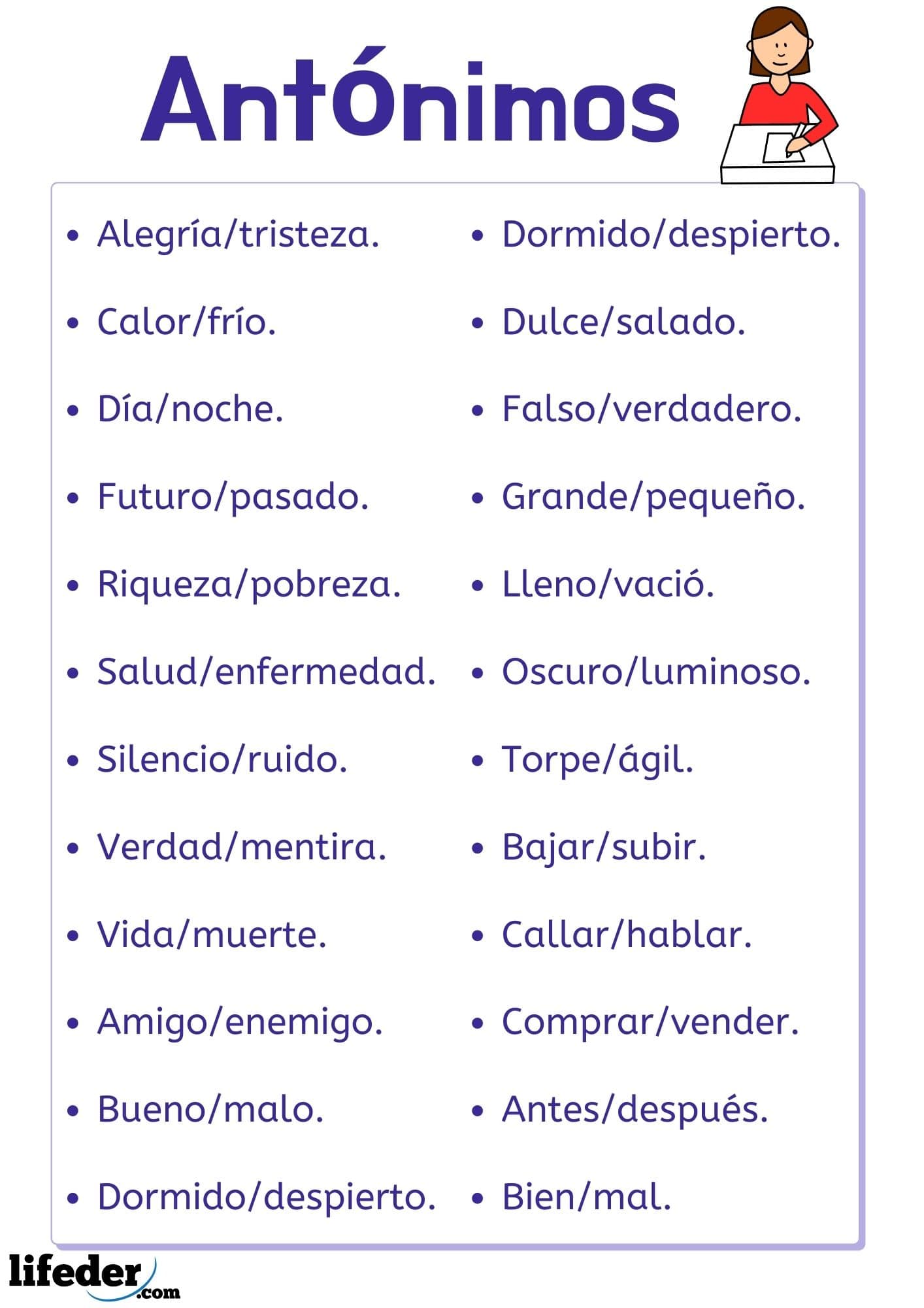 Antónimos definición, tipos y +100 ejemplos