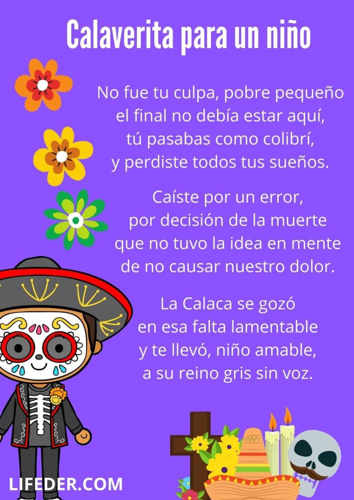 20 calaveritas literarias cortas para niños y maestros