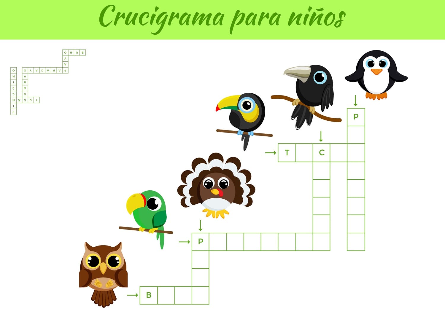 20 Crucigramas para Niños en Español (Divertidos y Fáciles)