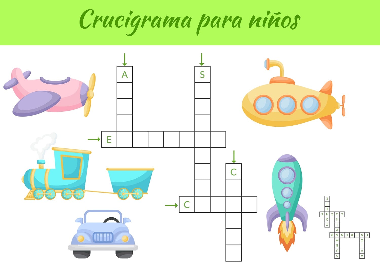 20 Crucigramas para Niños en Español (Divertidos y Fáciles)