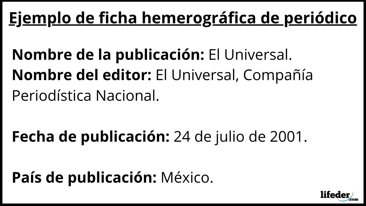 Fichas hemerográficas definición, elementos, ejemplos Fichas hemerográficas definición, elementos, ejemplos