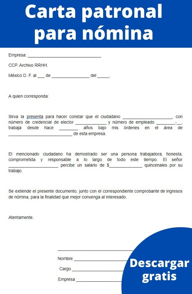 Carta patronal para qu sirve c mo hacerla modelos