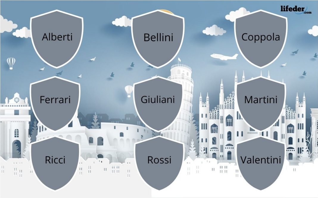 Los 100 apellidos italianos más comunes y sus significados