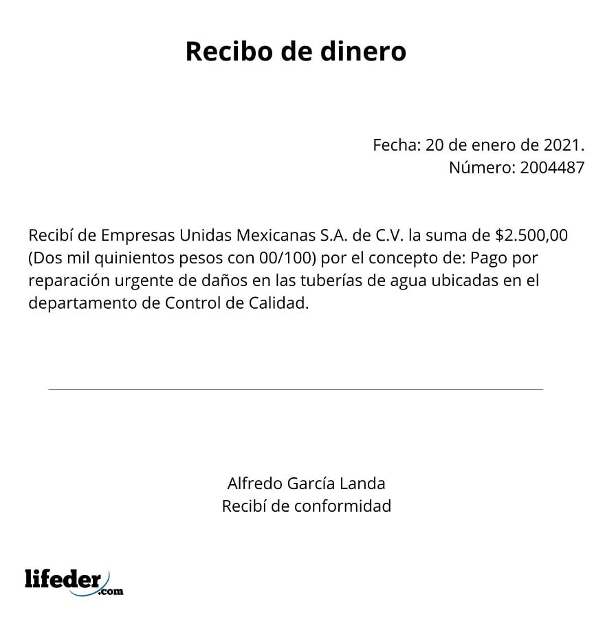 Recibo De Pago En Word Recibo de dinero: qué es, cómo hacerlo, ejemplo, formatos