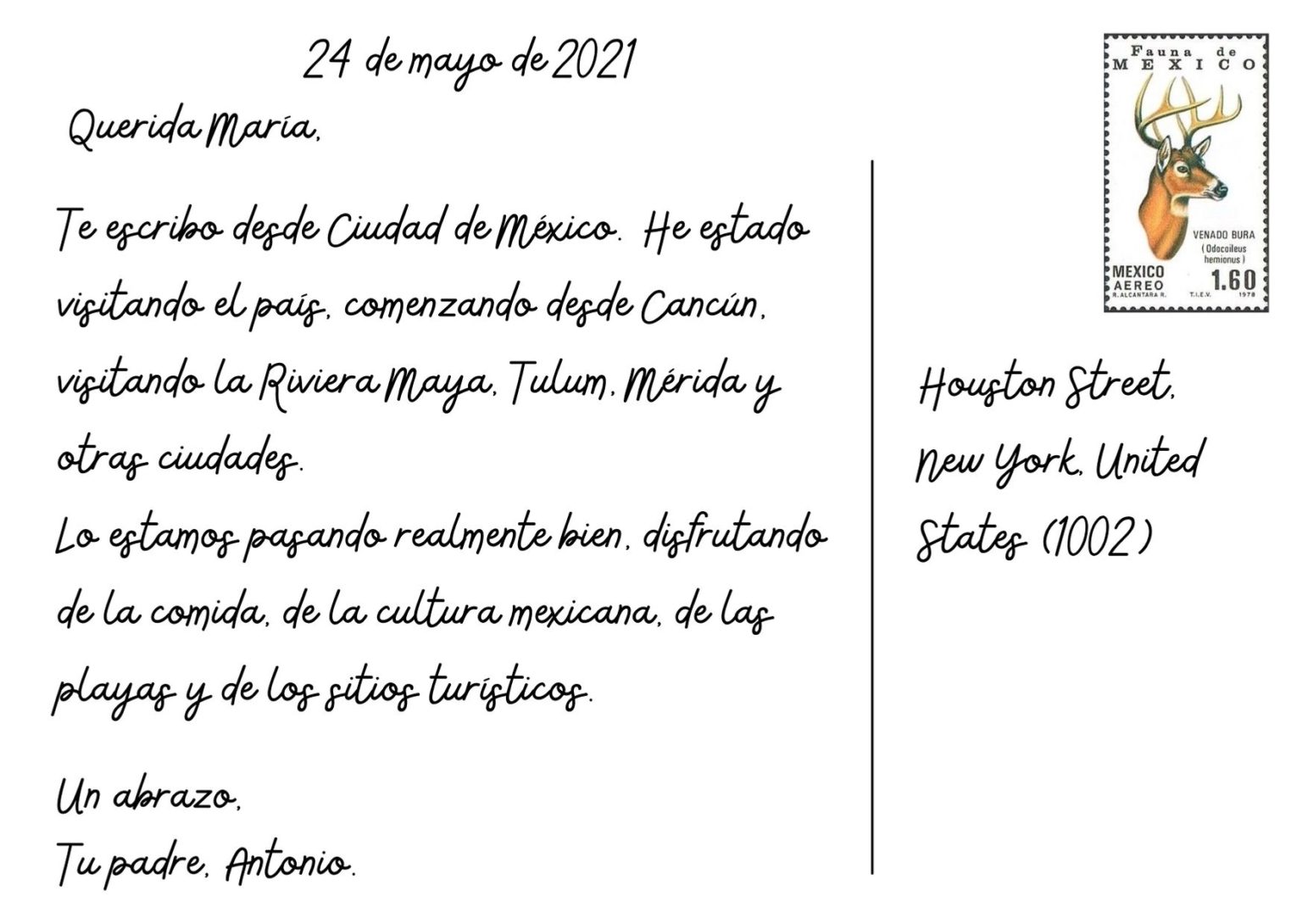 Carta postal qu es caracter sticas partes ejemplos