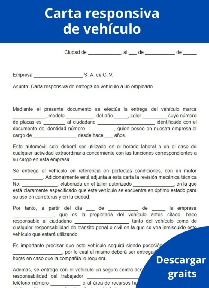 Carta Responsiva Qué Es Para Qué Es Cómo Hacerla Ejemplo Formatos