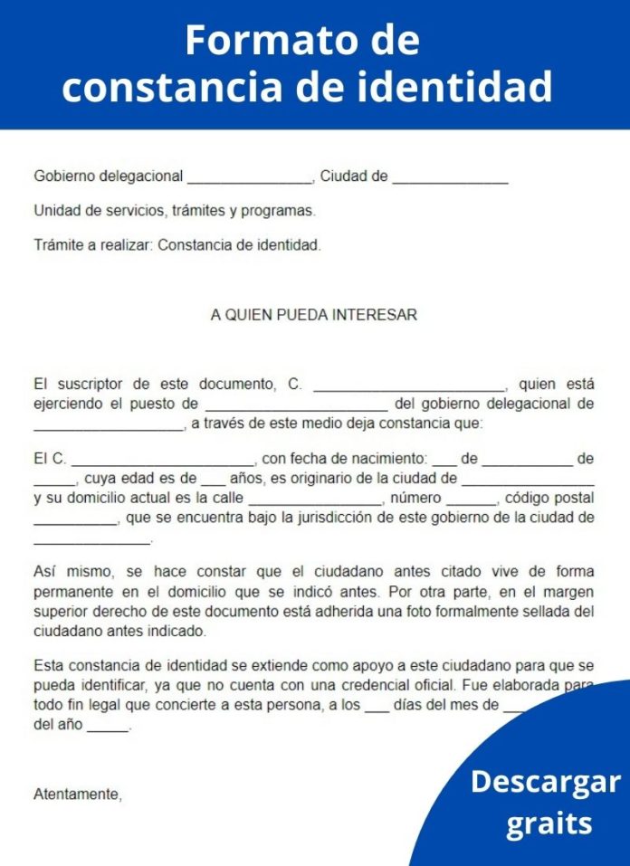 Constancia de identidad qué es, cómo hacerla, ejemplo, formato