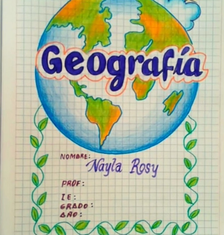 Portadas de geografía fáciles y bonitas, carátulas, imágenes