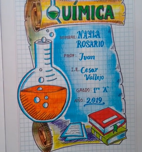 Portadas de química para cuadernos, ideas, dibujos, carátulas