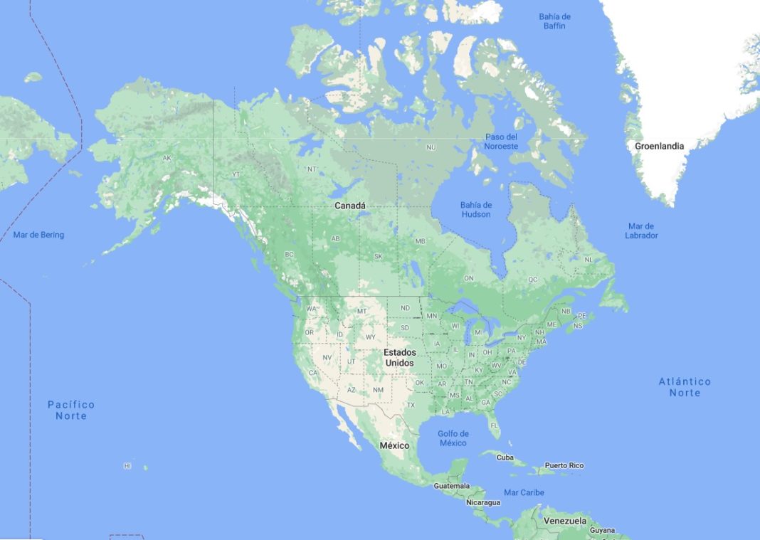 Mapas de América entera, Norte y Sur - Continente americano
