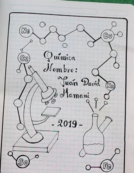 Portadas de química para cuadernos, ideas, dibujos, carátulas