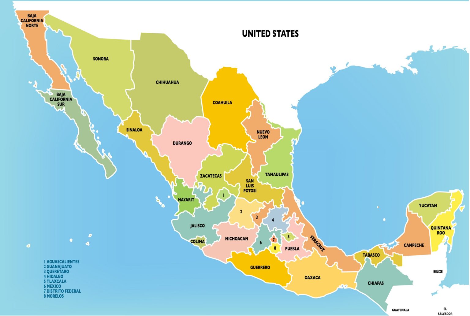 Mapas De México Con Y Sin Nombres De Ciudades Y Estados