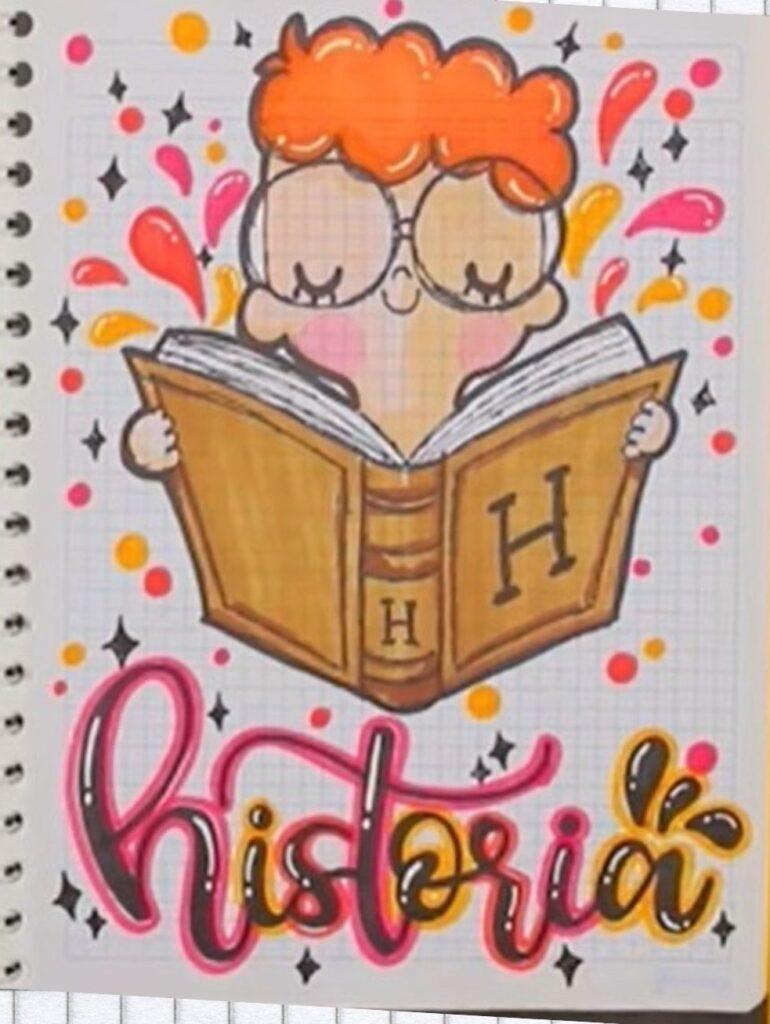 Portadas de historia, libretas, dibujos, primaria, secundaria