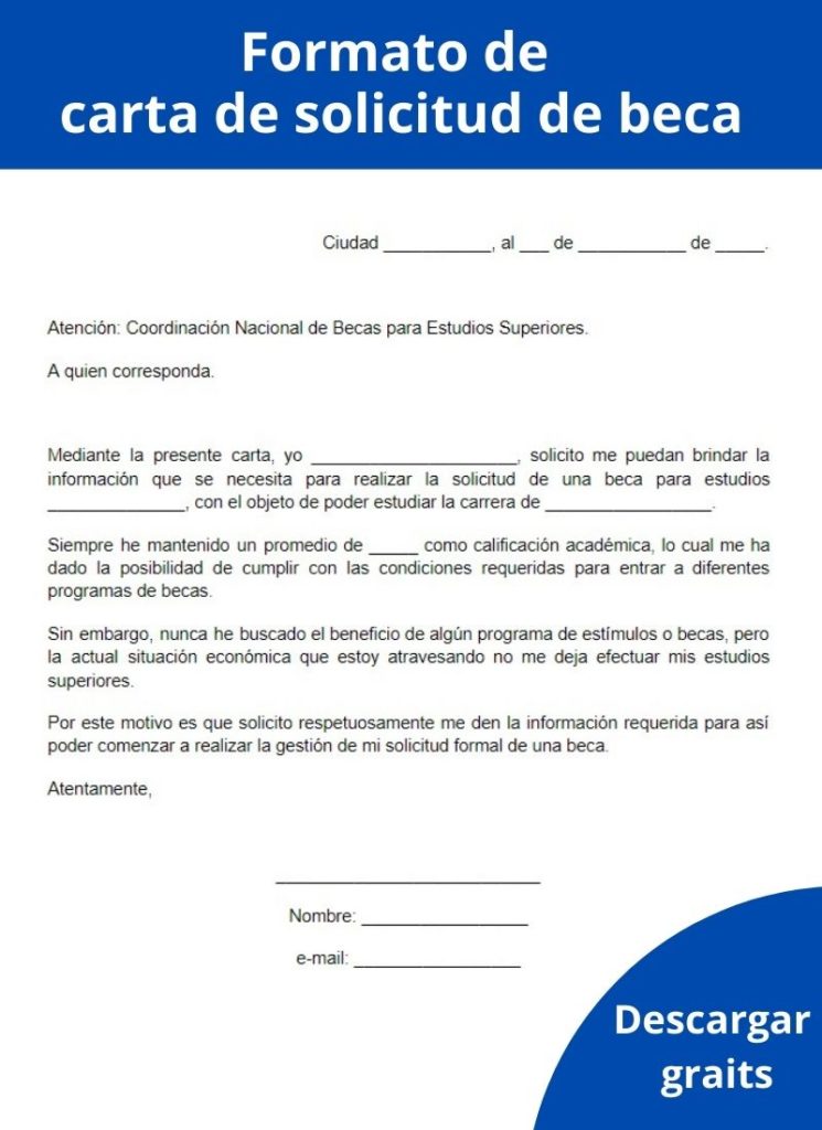 Carta de solicitud de beca: qué es, cómo hacerla, ejemplo, formatos