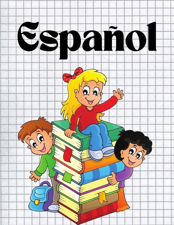 Portadas de español, libretas, dibujos, carátulas, primaria, secundaria