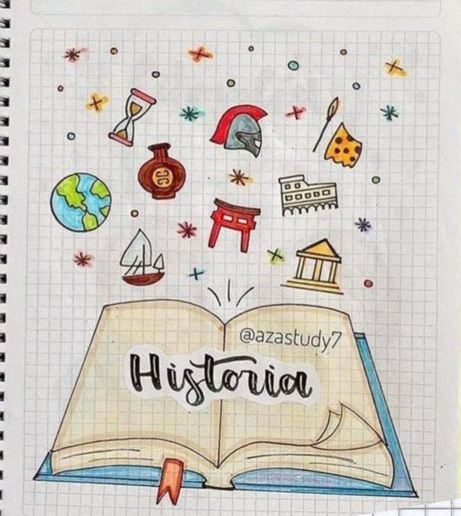 Portadas de historia, libretas, dibujos, primaria, secundaria