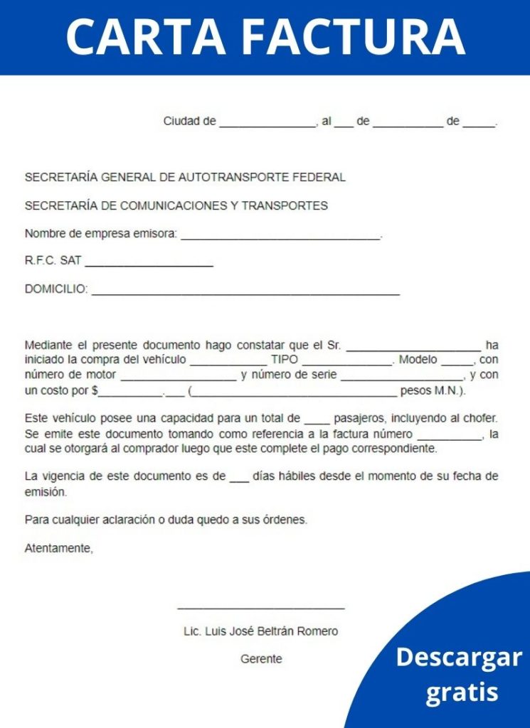 Carta Factura Qué Es Cómo Hacerla Ejemplo Formato