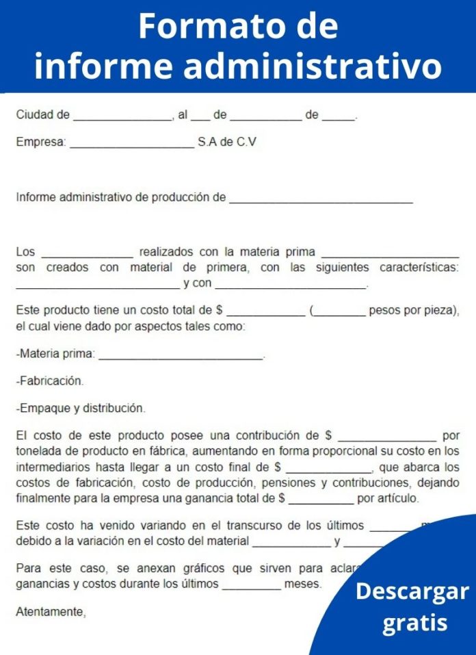 Informe Administrativo Qué Es Partes Datos Ejemplos Formato