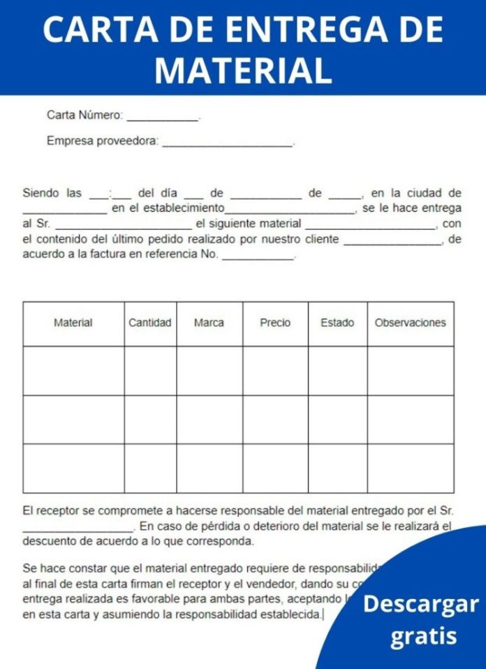 Carta De Entrega De Material Qué Es Cómo Hacerla Ejemplo Formato