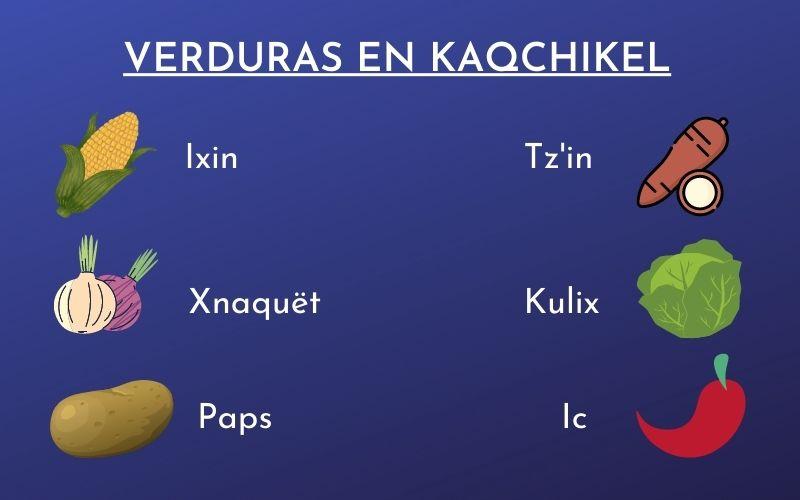 25 verduras en kaqchikel (con su pronunciación)